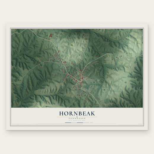 Hornbeak, Tennessee map print, the full design