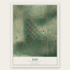 Jud, North Dakota map print, the full design