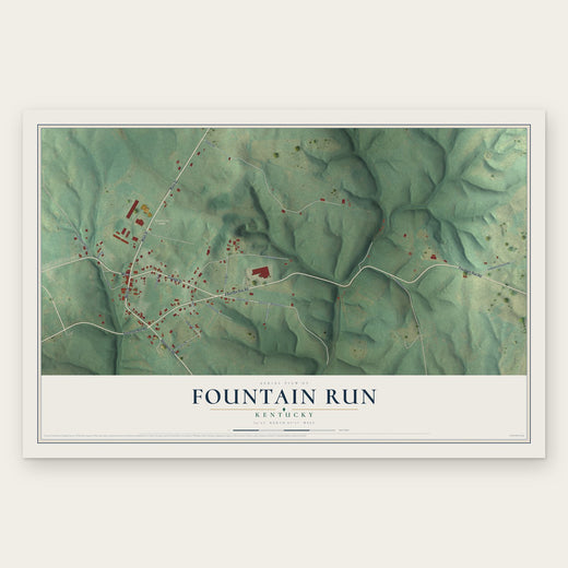 Fountain Run, Kentucky map print, the full design