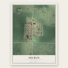 Milroy, Minnesota map print, the full design