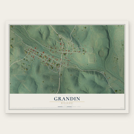 Grandin, Missouri map print, the full design
