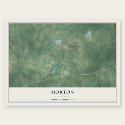 Morton, Mississippi map print, the full design