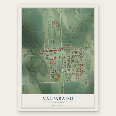 Valparaiso, Nebraska map print, the full design