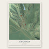 Amazonia, Missouri map print, the full design