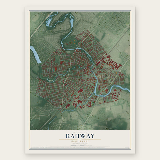 Rahway, New Jersey map print, the full design