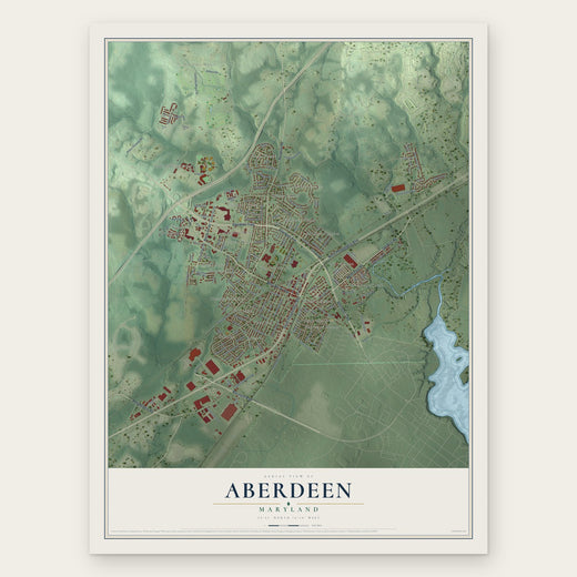 Aberdeen, Maryland map print, the full design