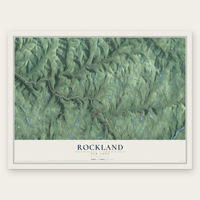 Rockland, New York map print, the full design
