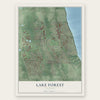 Lake Forest, Illinois map print, the full design