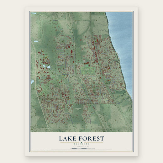 Lake Forest, Illinois map print, the full design