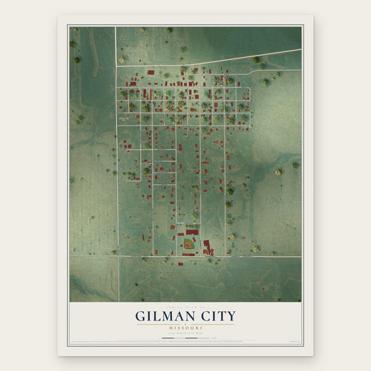 Gilman City, Missouri map print, the full design
