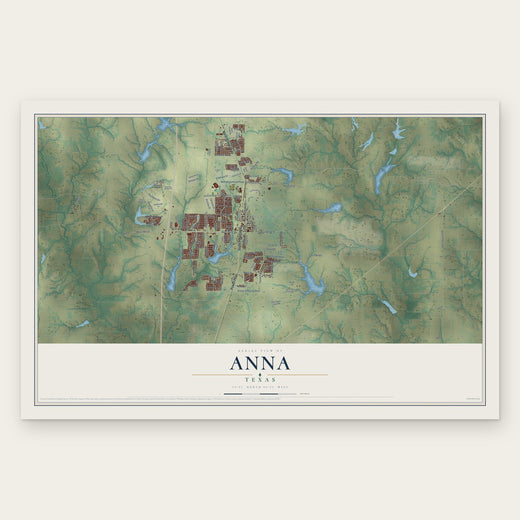 Anna, Texas map print, the full design