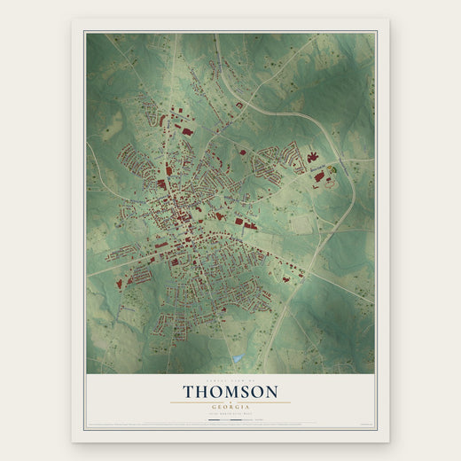 Thomson, Georgia map print, the full design