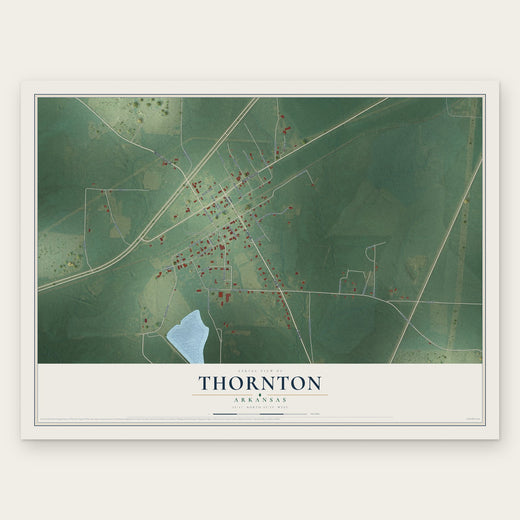 Thornton, Arkansas map print, the full design