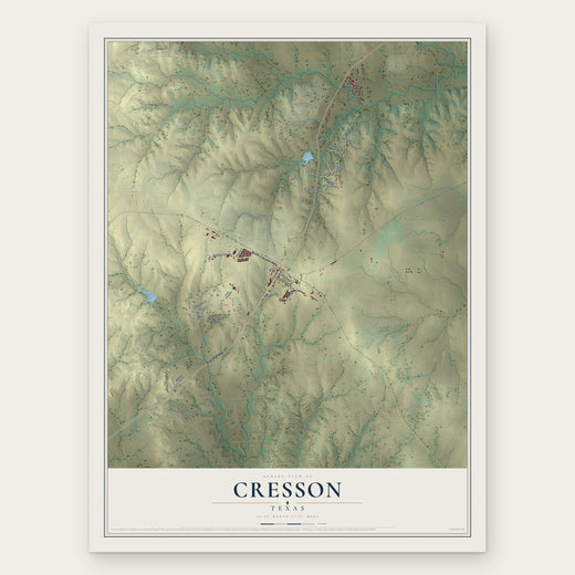 Cresson, Texas map print, the full design