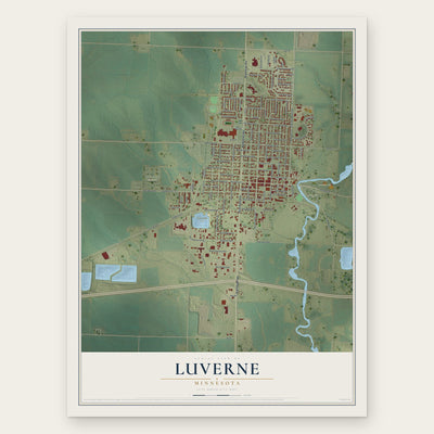 Luverne, Minnesota map print, the full design