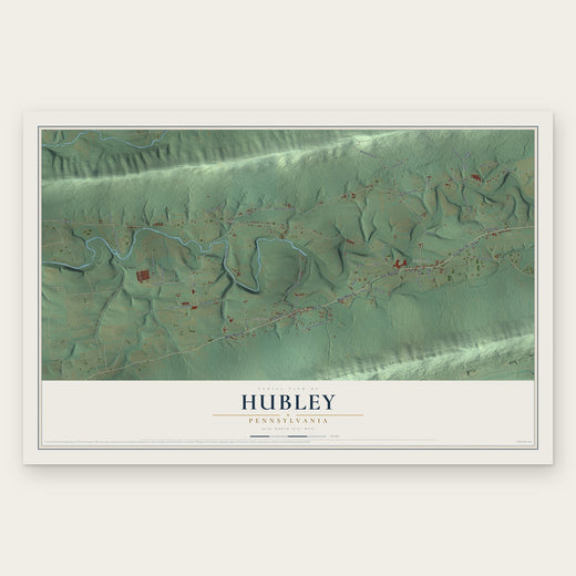 Hubley, Pennsylvania map print, the full design