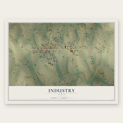 Industry, Texas map print, the full design