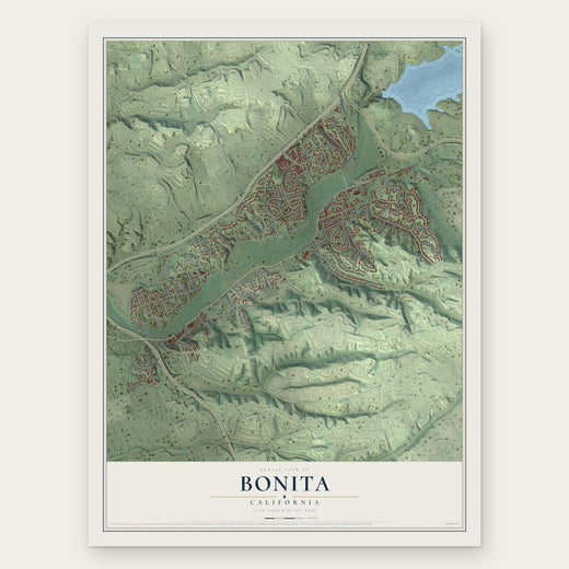 Bonita, California map print, the full design