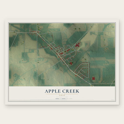 Apple Creek, Ohio map print, the full design