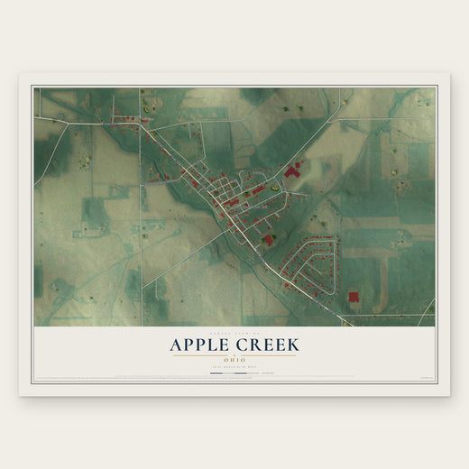 Apple Creek, Ohio map print, the full design