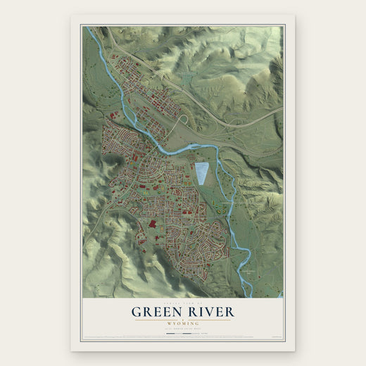 Green River, Wyoming map print, the full design