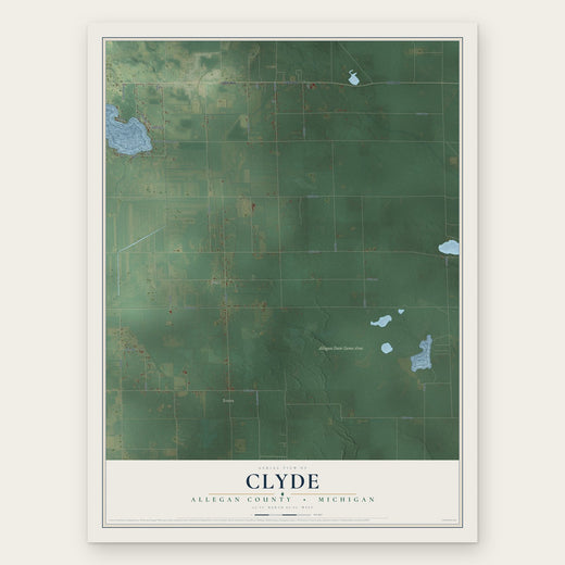 Clyde, Allegan County, Michigan map print, the full design