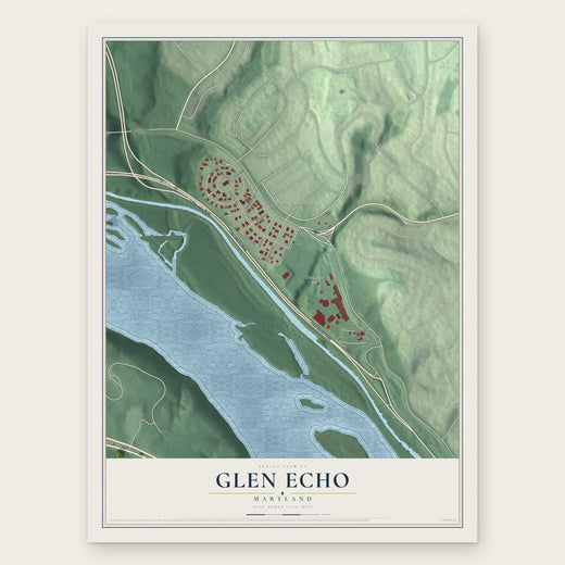 Glen Echo, Maryland map print, the full design
