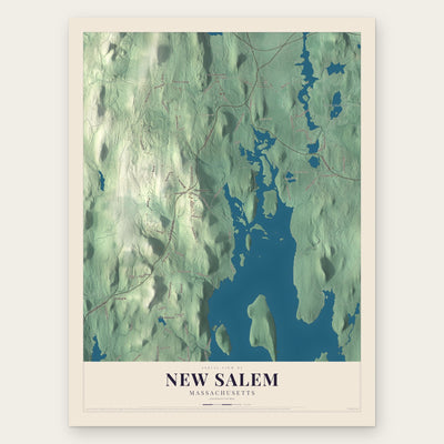 New Salem, Massachusetts map print, the full design