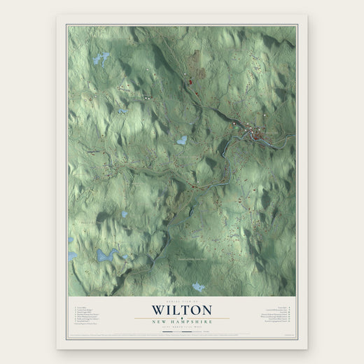 Wilton, New Hampshire map print, the full design