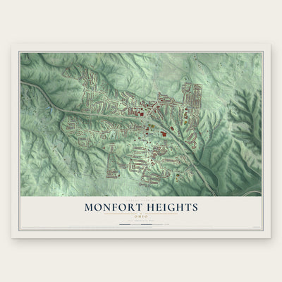 Monfort Heights, Ohio map print, the full design