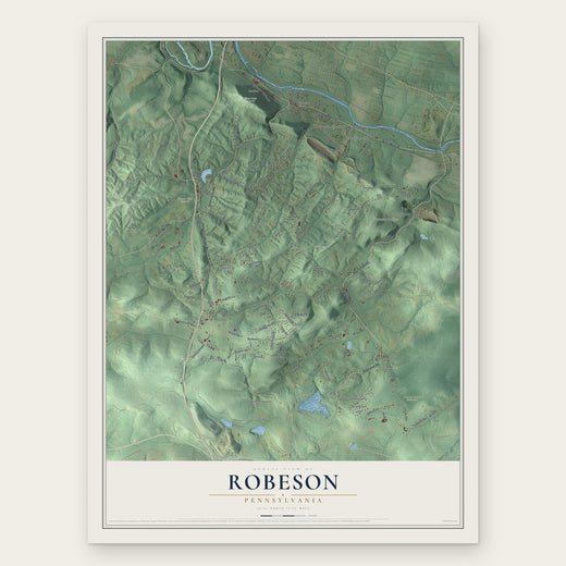 Robeson, Pennsylvania map print, the full design