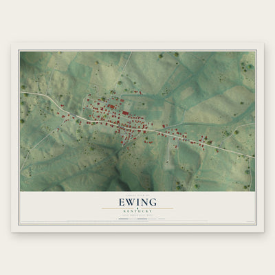 Ewing, Kentucky map print, the full design