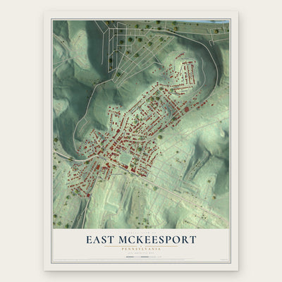 East McKeesport, Pennsylvania map print, the full design
