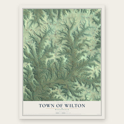 Town of Wilton, Wisconsin map print, the full design