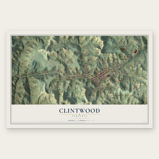Clintwood, Virginia map print, the full design