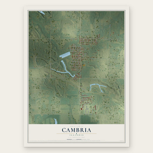 Cambria, Illinois map print, the full design