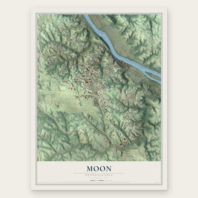 Moon, Pennsylvania map print, the full design