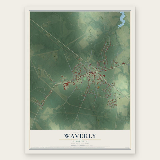 Waverly, Virginia map print, the full design