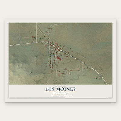 Des Moines, New Mexico map print, the full design