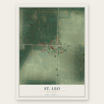 St. Leo, Minnesota map print, the full design