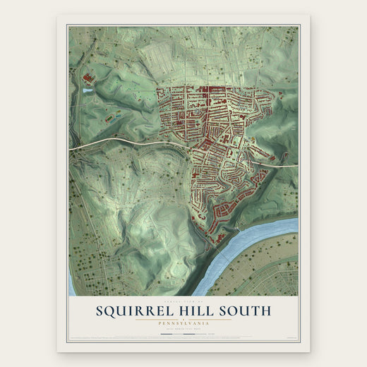 Squirrel Hill South, Pennsylvania map print, the full design
