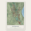 Glendale, Milwaukee County, Wisconsin map print, the full design