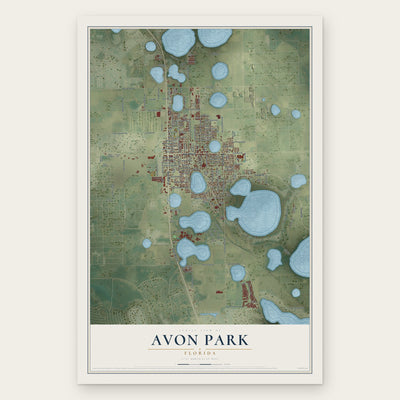 Avon Park, Florida map print, the full design