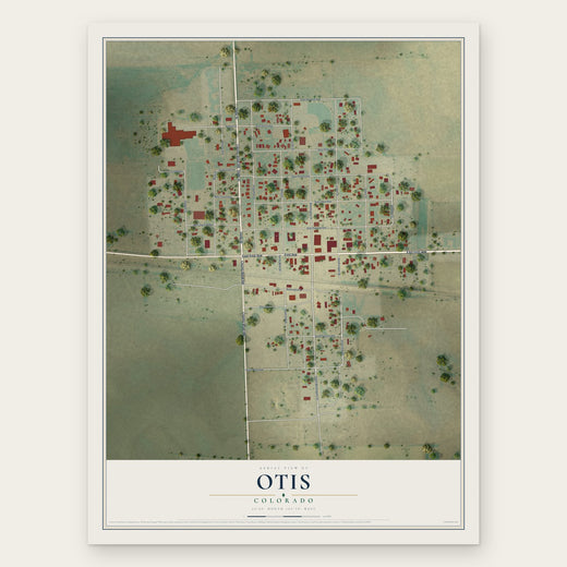 Otis, Colorado map print, the full design