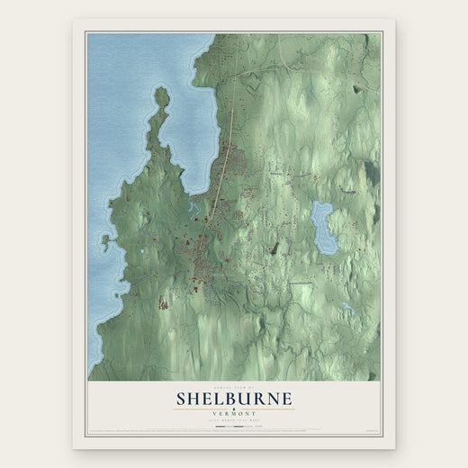 Shelburne, Vermont map print, the full design