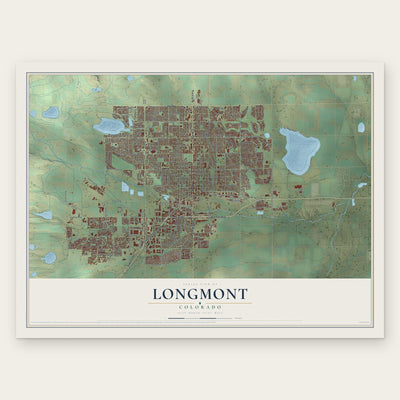 Longmont, Colorado map print, the full design