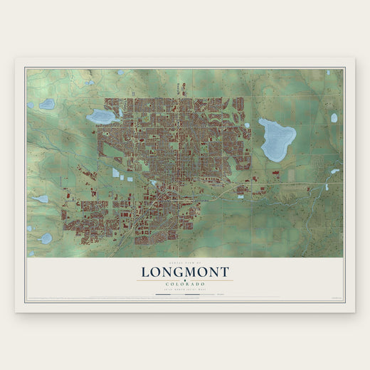 Longmont, Colorado map print, the full design
