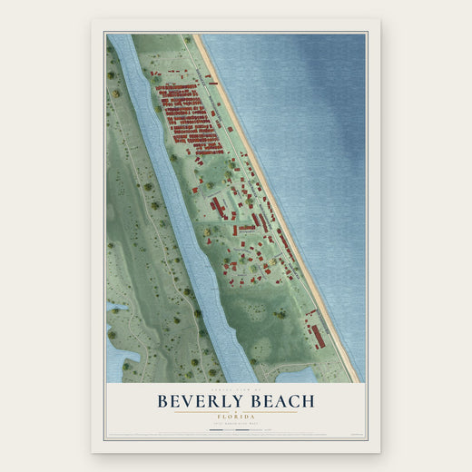 Beverly Beach, Florida map print, the full design