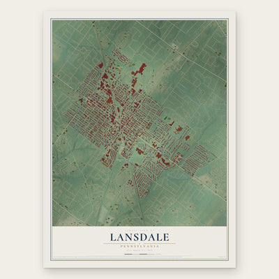 Lansdale, Pennsylvania map print, the full design
