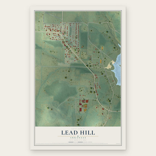 Lead Hill, Arkansas map print, the full design